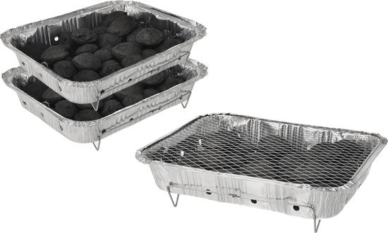 Wegwerp Barbecue met Houtskool – 2 Stuks – Instant BBQ voor Buiten, Camping of Picknick – Inclusief Rooster – Barbecue Accessoires – BBQ Kopen