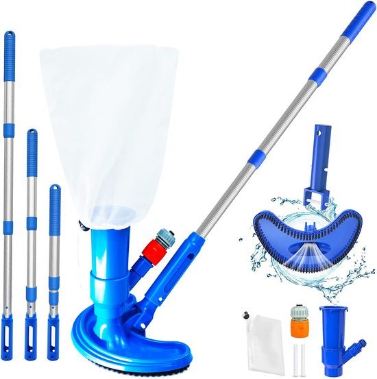 Huntex Zwembad Stofzuiger – Bodemzuiger voor Intex & Bestway – Jacuzzi & Zwembadreiniger – Incl. Steel, Filterzak & Tuinslangaansluiting