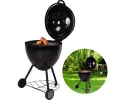 Luxe XXL Houtskool BBQ - 56.5cm - Grill-Oppervlak 49cm - RVS Ventilatierooster - 97cm Hoogte - 14.6kg Gewicht - Verrijdbaar - Barbecue - Inclusief EBOOK