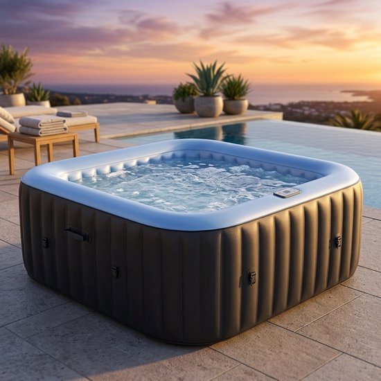 Opblaasbare Jacuzzi 4 Persoons – Fluisterstille Wellness Spa voor Tuin, Terras & Binnen – Medahomestore