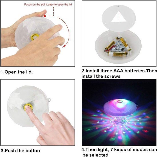 Zwembad verlichting LED - Drijvende verlichting - LED Pool Light - onderwater verlichting - zwembad licht- Verlichting zwembaden - Jacuzzi lamp - Zwembad lamp - Water disco - Onderwater led verlichting
