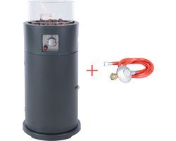 Sunred - Bogo - Gas lijn - Grijs - Staand model - Terrasverwarmer - Gas - 10500 W – ECO - Verschillende standen – Elektrische ontsteking - Gas heater - Compleet: incl. gasdrukregelaar & slang