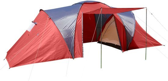 Campingtent Loksa, 4-persoons koepeltent Iglo tent Feesttent, 4 personen ~ rood