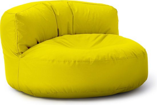 Lumaland Outdoor zitzak lounge, ronde zitzak voor buiten, 320 l vulling, 90 x 50 cm, geel