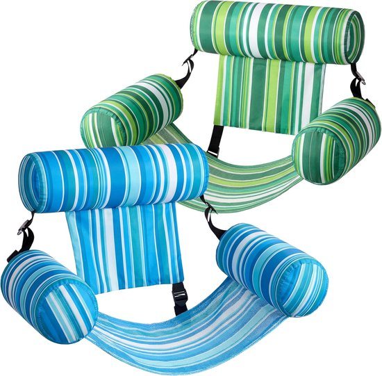 2 stuks opblaasbare zwembadmatrassen voor volwassenen - drijvende loungestoelen - opblaasbare zwembadaccessoires voor volwassenen - opblaasbare stoel voor feestjes, zomerse water-, strand- en meerpret
