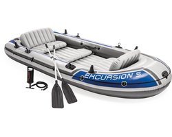 Intex Excursion 5 Boot Set - 366 x 168 x 43 cm- Inclusief peddels en pomp