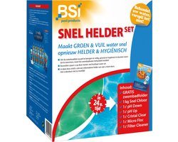 BSI - Snel Helder Set - Zwembad - Spa - Uitgebreidde Set van producten die groen en vuil water snel helder en hygiënisch maakt