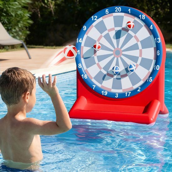 Leuke zwembadspeeltjes voor kinderen vanaf 6 jaar - Opblaasbaar dartbord voor in het water - Zwembadmatrassen - voor strand, tuin, buitenspelen, tuinfeestjes - Cadeau voor jongens, meisjes, tieners en volwassenen