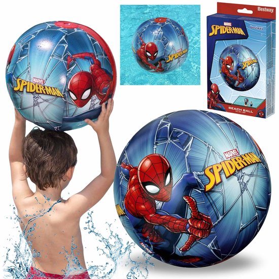 MARVEL Spider Man STRANDBAL voor kinderen, OPBLAASBAARE strandbal voor water 51 cm