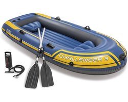 Intex Challenger 3 Opblaasboot met roeispanen en pomp 68370NP