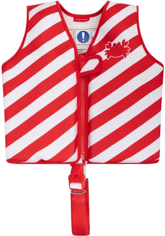 Swim Essentials Zwemvest - Rood/Wit - Crabby - 2/3 Jaar
