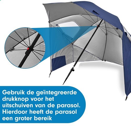 Merah Strandtent of Parasol - windscherm - zon- en windbestendig - blauw