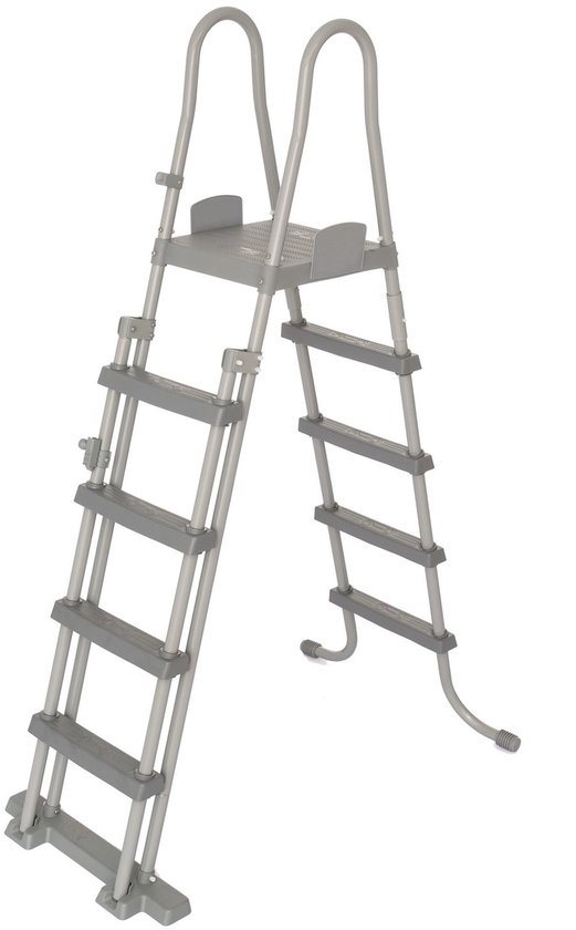 Bestway 58332 Veiligheidsladder voor Zwembaden - 132 cm Hoog - Met Bordes