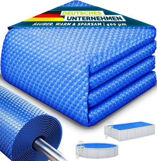 tillvex Premium Pool Zonnezeil, 400 µm, rechthoekig, 800 x 500 cm, warmtezeil, op maat te snijden, zonnezeil, zwembadverwarming, zwembadzonnezeil voor waterverwarming