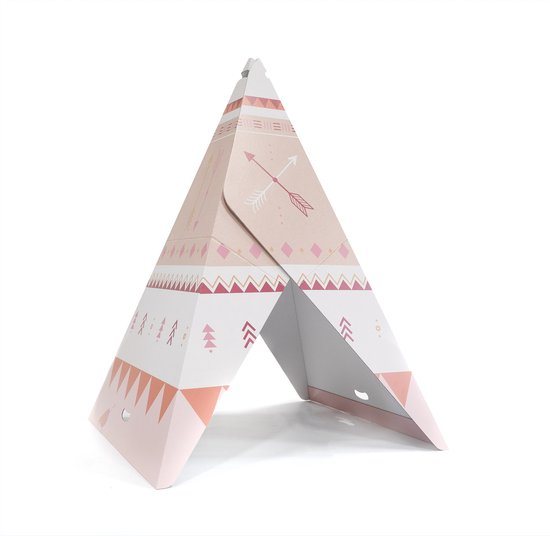 Tipi Speeltent Karton - Tipi Tent Kinderen - Voor Jongens En Meisjes - Wigwam Speeltent - Duurzaam Karton - Terra Roze