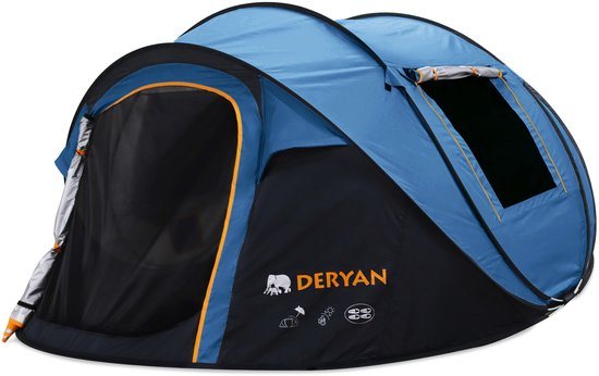 Deryan Pop Up Tent - 4 persoons - 2000MM waterkolom - UV 50+ - Navy