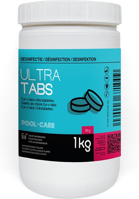 Pool-Care - Chloortabletten zwembad - Ultra tabs chloortabletten 50x20g - 1 kg