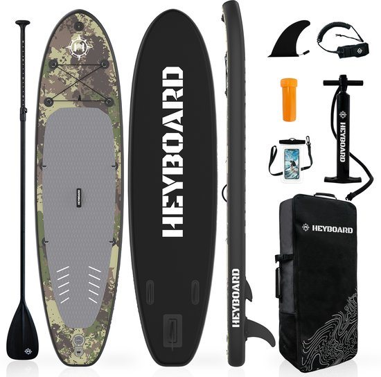 HEYBOARD SUP Board - Opblaasbaar Paddle Board - Complete Set - 320x81x15cm， 200KG