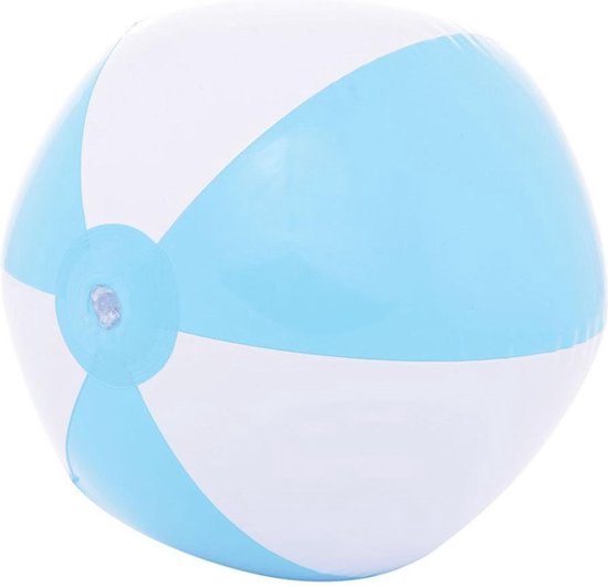 Benza Opblaasbare Strandbal Lichtblauw en Wit 50 cm