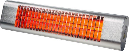 W2Go Red Line Terrasverwarmer op Stekker 2,0 kW Carbon Heater met Minimale Lichtafgifte – Compact, Elegant en Krachtig – Ideale Elektrische Heater Voor Terras, Overkapping, Horeca en Binnen/Buiten Gebruik - Grijs