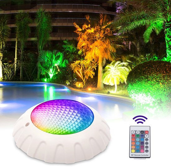 LED onderwater zwembadlamp, 9 inch (23 cm) kleurveranderende zwembadlamp, IP68 lamp, 38W 12V RGB, Geschikt voor zwembaden.