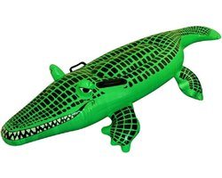 Opblaasbare krokodil - 150 cm - groen - water speelgoed krokodil - opblaasdieren - opblaaskrokodil