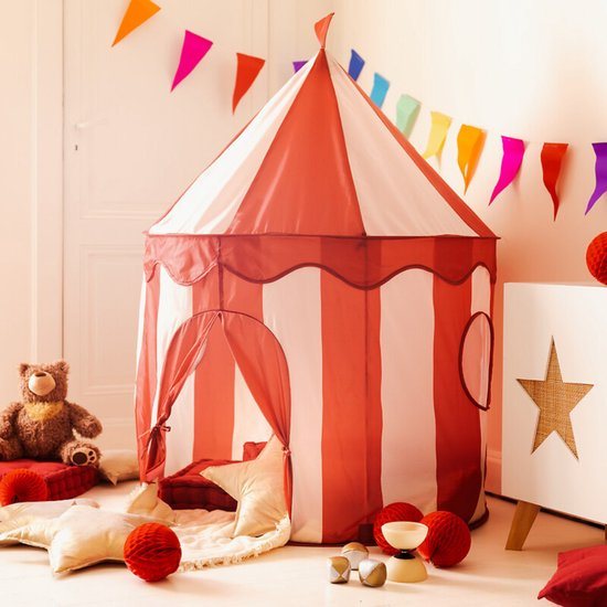 MISOU Kinder Speeltent - Tipi Tent kinderen - Unisex - Pop up tent - Rood/Wit