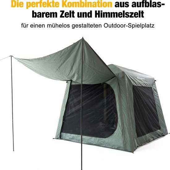 CITYSPORTS Tent - Familietent - tent 4 persoons - 233*233*185cm - 300D Quarto - Oxford zilver gecoat - PU3000+ - UV50+ - Waterdichting