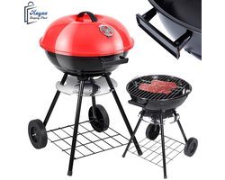 Ronde Houtskool Barbecue met Deksel & Wieltjes – Vergrendelbaar & Draagbaar! bbq grill - barbecues - barbecue accessoires - barbecue houtskool - barbecue hoes - 51819