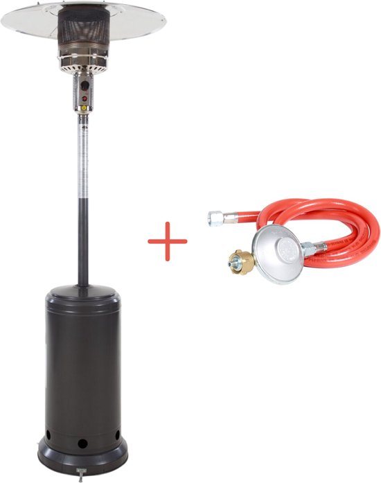 Sunred - Terrasverwarmer - Sargas - Gas - Grijs - 14000 W - Verschillende standen - Incl. gasdrukregelaar & slang