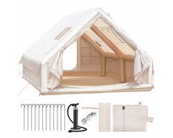 Opblaasbare Campingtent - Voor 6 tot 8 Personen - 12m² met 2 Dakramen - Snelle Opbouw - Familie Tent voor Festival en Vakantie