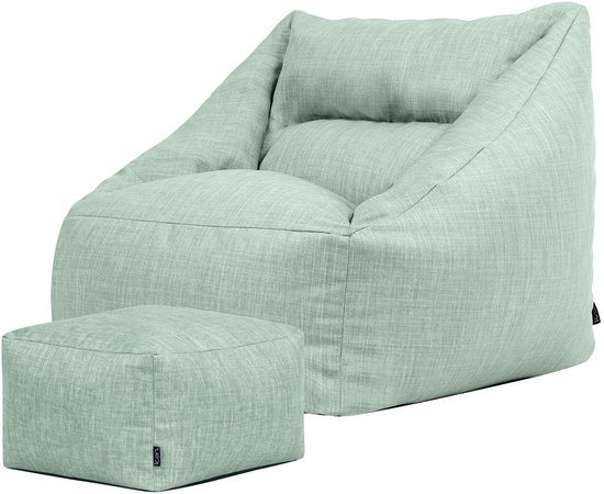 icon - Natalia XL Zitzak Fauteuil met Poef - Binnen en Buiten - Saliegroen