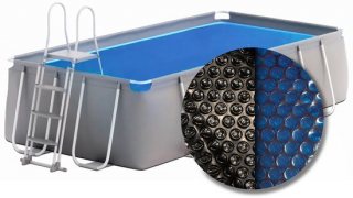 W'eau solar cover rechthoekig - 220 x 150 cm (zeilmaat 205 x 131) - Zwart/Blauw