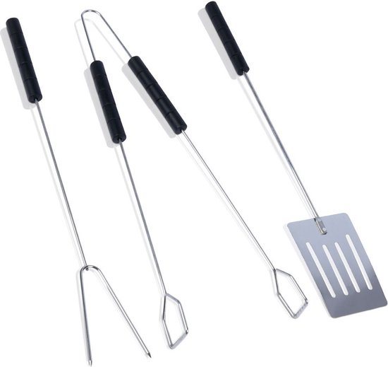 Grillbestek-Set Edelstaal 3 delig - BBQ Gereedschap - Grillbestekset - Barbecue - Grillaccessoires - Barbecue-Accessoires