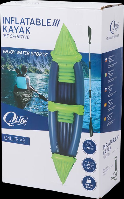 2X JPBT Premium Opblaasbare Kajak - 4 personen - 2 stuks - Watersport - Kajakken - Kano