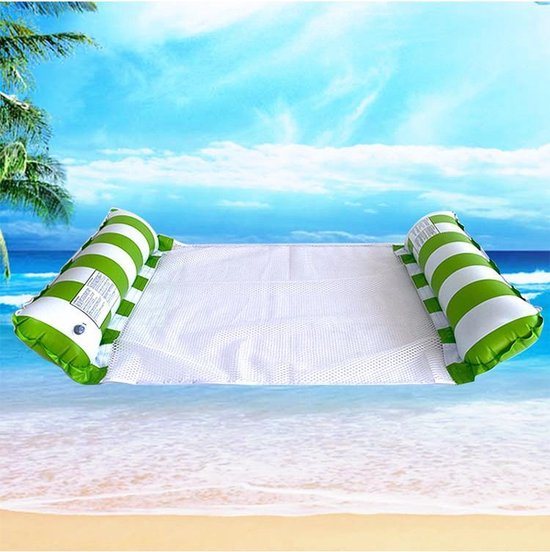 Waterhangmat - Luchtbed Zwembad - Luchtmatras opblaasbaar - Groen - Zwembad/Strand - Waterspeelgoed - Vakantie