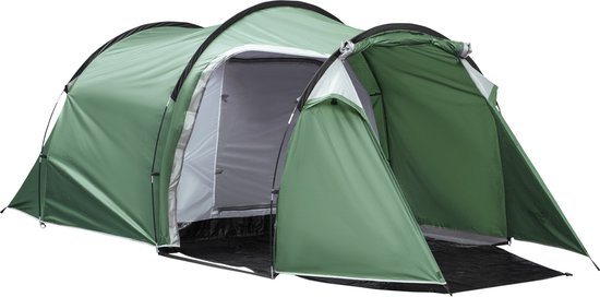 Outsunny tunneltent - voor 2-3 Personen - waterdicht - met zijdeur
