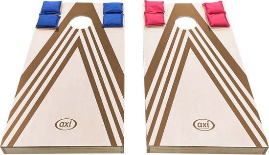 AXI Cornhole Set Plus 2 Borden 120x61 cm – Bean Bag Werpspel voor Buiten en Binnen – Inclusief 8 Cornhole Zakjes en Draagtas – Opvouwbaar Houten Bord 120x61 cm – Tuinspel voor Kinderen en Volwassenen
