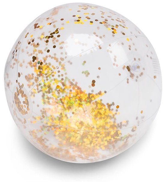 Swim Essentials | Glitter | Goude Transparante Strandbal Ø 51 cm