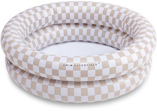 Swim Essentials - Baby Zwembad - Ø 60 cm - Beige Geruit