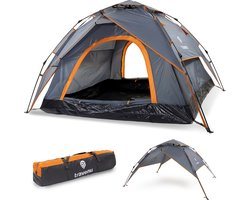Travenu Pop Up Camping Tent - Waterdicht en Ventilerend Muggengaas - Automatische Koepeltent - Kampeertent voor 2 Personen - 230x190x140 cm