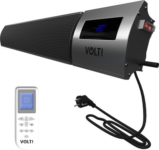 VOLT I-Red Terrasverwarmer - 3000W - Infrarood Heater - Terrasheater - Wifi - Ecostand - IP44 - 185CM - Zwart