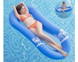 Watermatras zwevend net voor zwembad - opblaasbaar - 165x75x22 cm - 100 kg