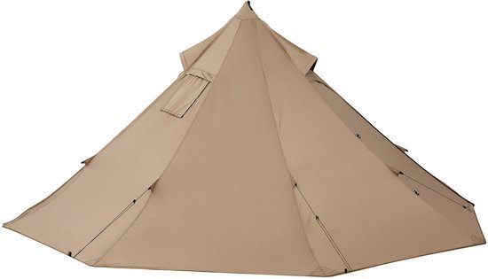 Draagbare 2-Persoons Tipi-Tent met Kachelpoort, Veelzijdige Canvas Wintertent voor Kamperen, Wandelen, Vissen En Backpacken, Geschikt voor Alle Seizoenen, Maat S