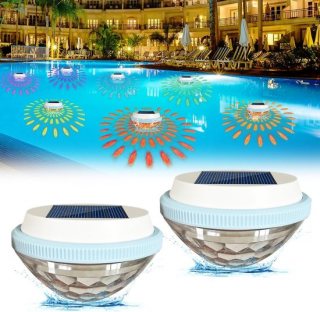 2-delige drijvende solar zwembadverlichting, solar zwembadverlichting, gekleurde LED solar zwembadverlichting, Geschikt voor zwembaden, tuinen, decoratieve verlichting, kleurveranderende verlichting.