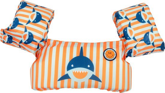 Swim Essentials - Jumper haai - Zwemvest - Drijfvest kind - Reddingsvest - 2-6 jaar - Foam - blauw - oranje