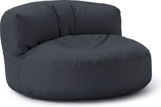 Lumaland Outdoor zitzak lounge, ronde zitzak voor buiten, 320 l vulling, 90 x 50 cm, grijs