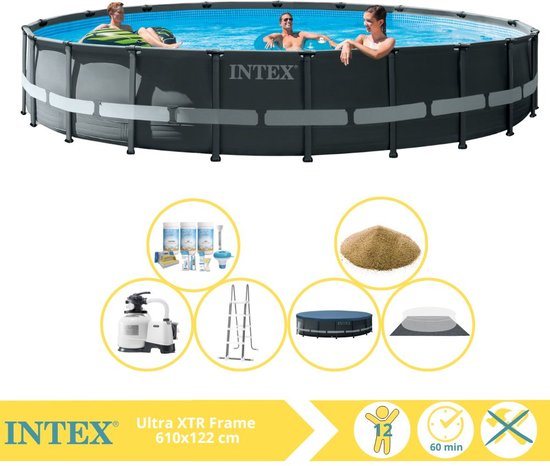 Intex Ultra XTR Frame Zwembad - Opzetzwembad - 732x132 cm - Inclusief Onderhoudspakket en Filterzand