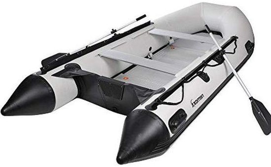 Opblaasbare Boot - Roeiboot Visboot - Watersport Avontuur - Inclusief Pomp Peddels - 230 cm - Lichtgrijs