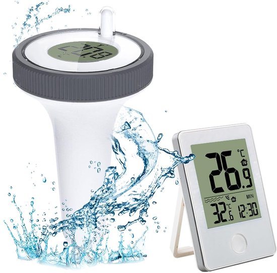 Zwembad thermometer-zwembad thermometer drijvend-zwembadthermometer-Draadloze drijvende zwembadthermometer - Drijvende waterthermometer - Waterthermometer met LCD-scherm - voor zwembad, bad, jacuzzi, spa, vijver